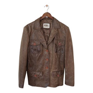 Vintage Y2K Leather Jacket Size L