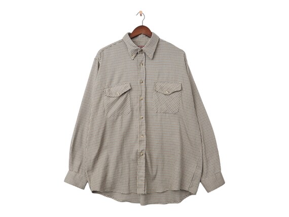 シャツ HUECLOSET Deki Check Shirt SE272 Vintage Long Sleeve Check Shirt Size XXL - Etsy