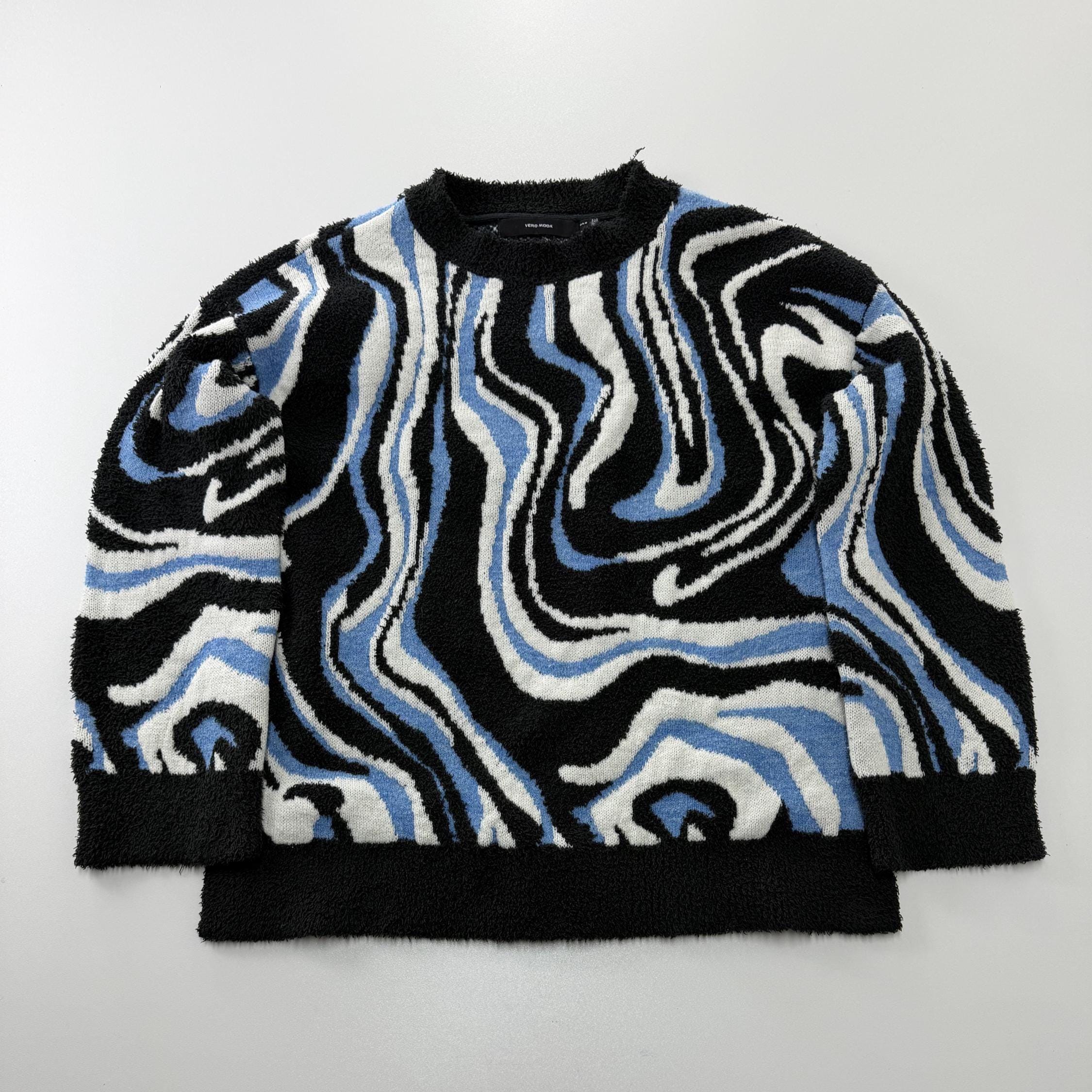 Vintage Y2K Knit Sweater Size S, Retro 90s 2000s Pullover, Vintage Knitwear, Early 2000s Jumper,