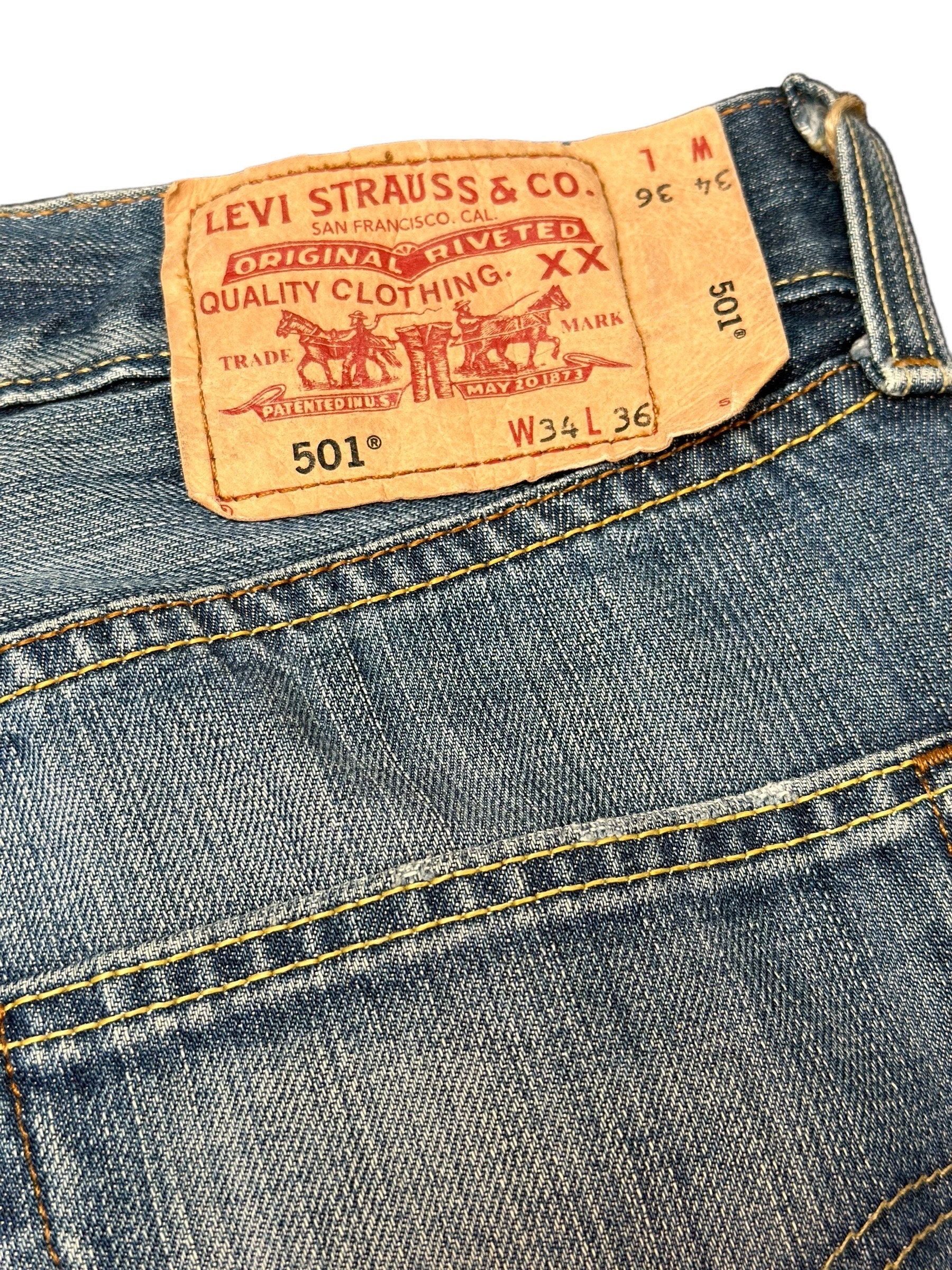 Vintage Levi's 501 Jeans Size W34 L36 - Etsy Vintage Levi's 501 Jeans Size W34 L36 - Etsy