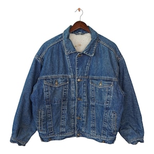 Vintage Sherpa Jean Jacket Size L