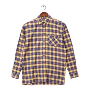 Vintage Flanell Check Langarmhemd Größe S