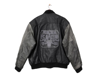 ジャケット・アウター vintage Italia lambleather jacket A-2 XL Vintage L & T Sportswear A-2 Leather Flight Bomber Jacket