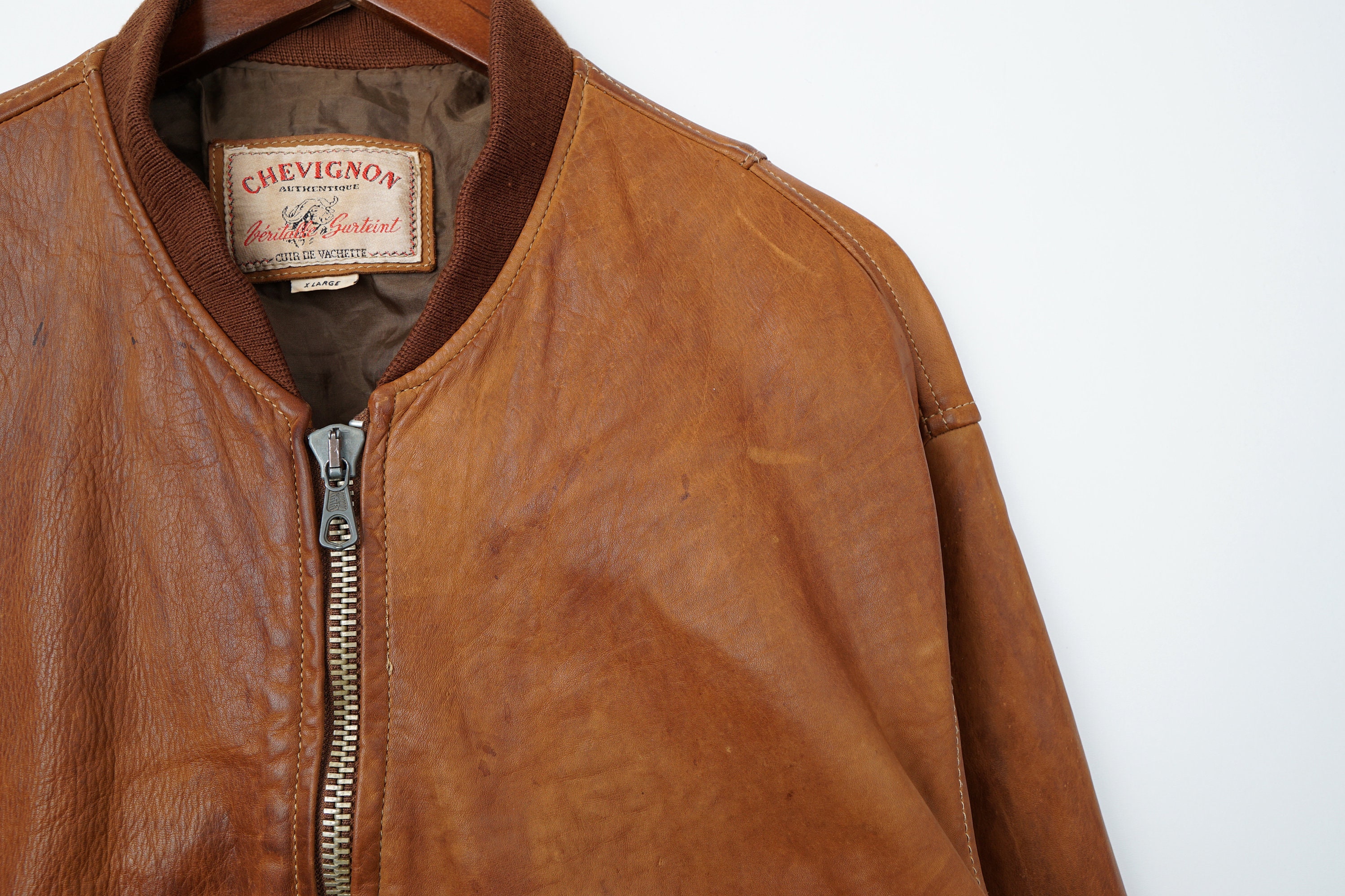 Rare Vintage Chevignon Leather Jacket Size L - Etsy Rare Vintage Chevignon Leather Jacket Size L - Etsy