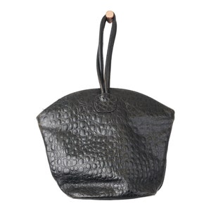 Vintage Black Alligator Style Leather Women&#39;s Handbag