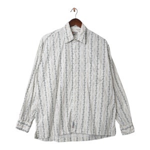 Vintage Long Sleeve Abstract Cotton Shirt Size L