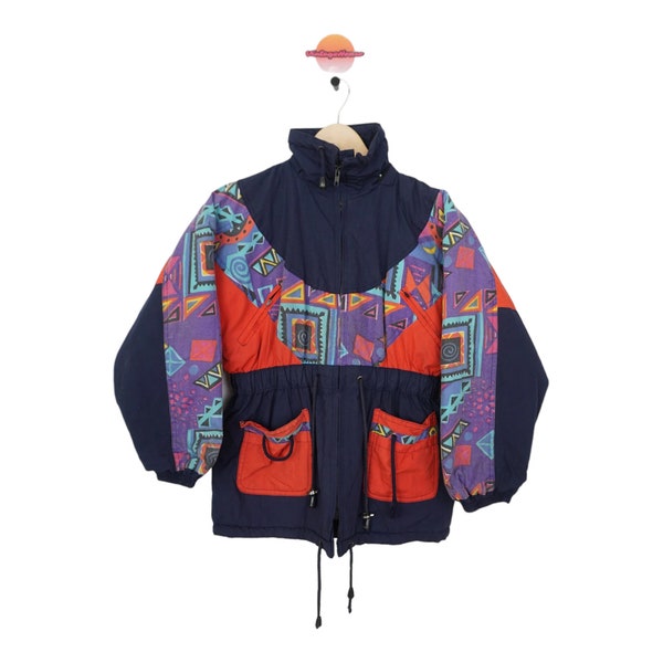 Vintage Jacket Parka Crazy Pattern Size XXS