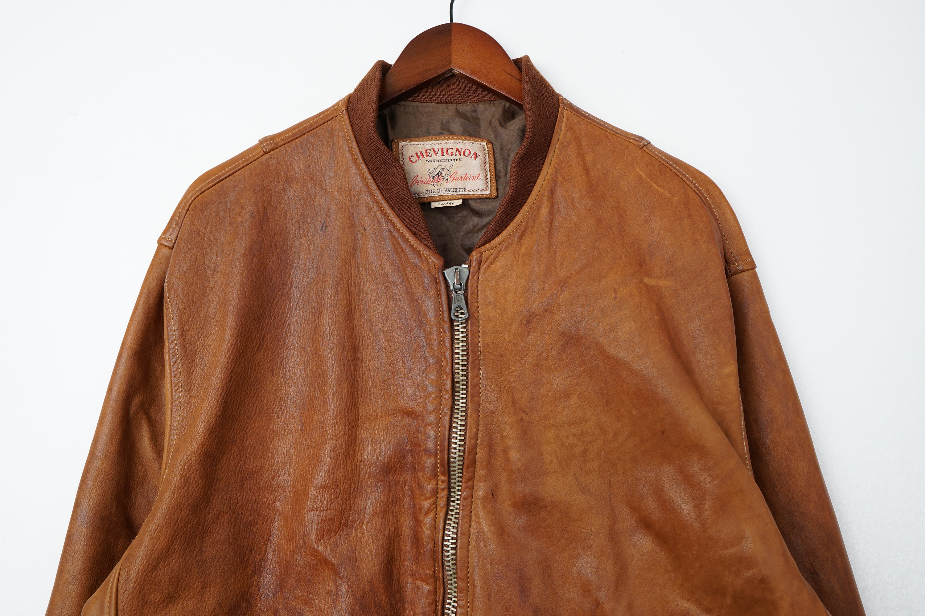 Rare Vintage Chevignon Leather Jacket Size L - Etsy Rare Vintage Chevignon Leather Jacket Size L - Etsy