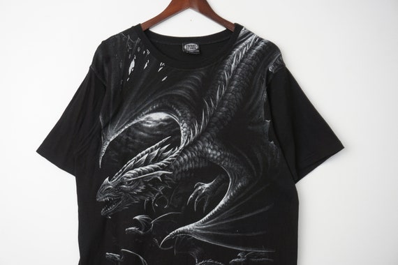 Vintage Grim Dragon Spiral Brand T-Shirt Size XXL… - image 3
