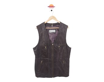 Vintage Leather Vest  Size L