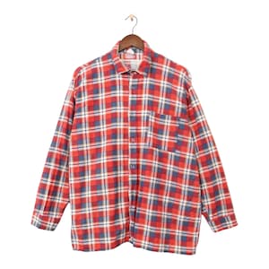 Vintage Flanell Check Langarmhemd Größe L