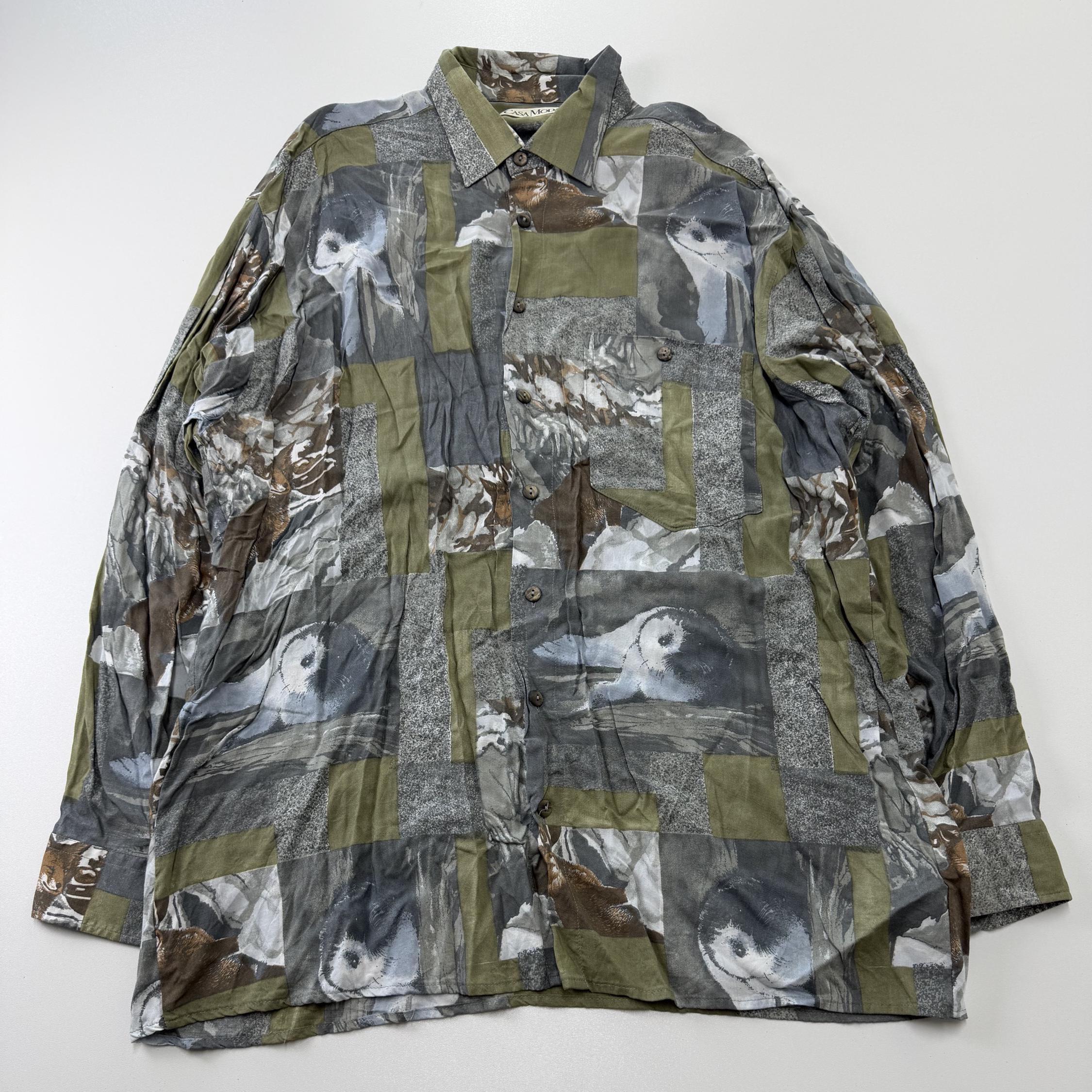 Vintage Shirt Size L, Retro Button-Up Shirt, Classic Vintage Menswear, 90s Casual Fashion, Timeless