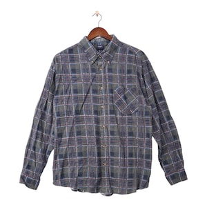 Vintage Flanell Check Langarmhemd Größe XXL