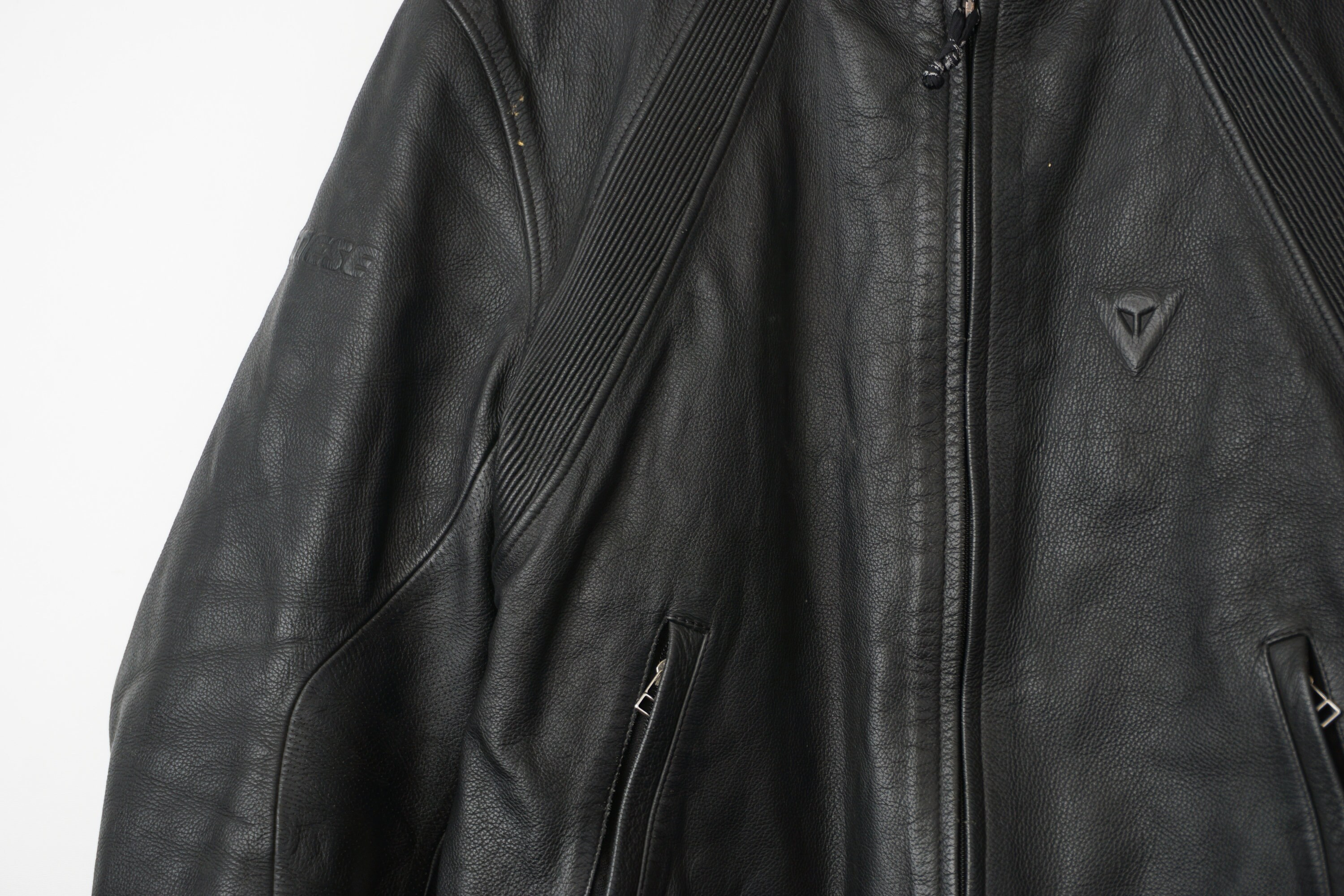 Vintage Heavy Black Leather Dainese Biker Jacket Size M Etsy UK