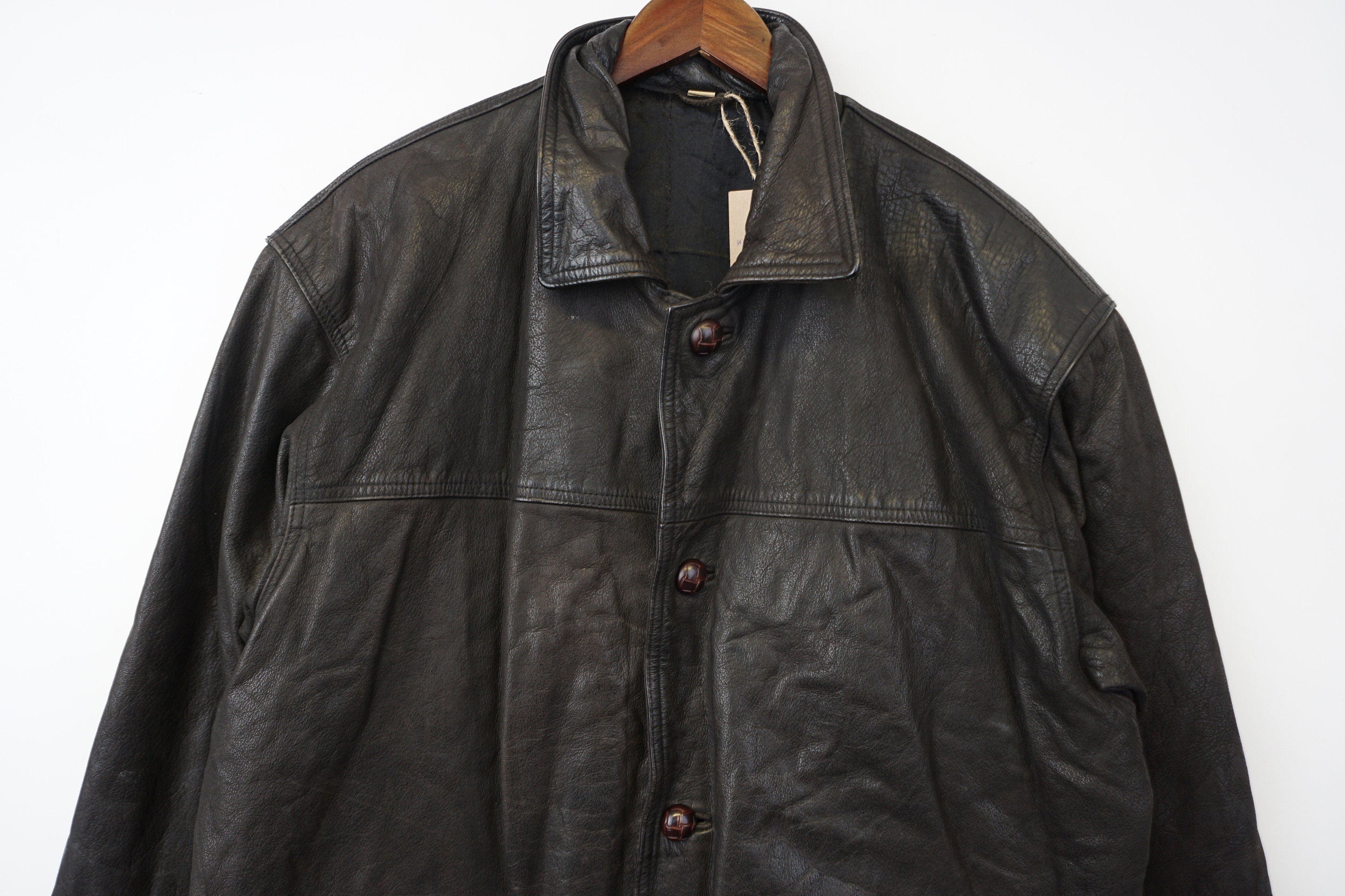 ジャケット・アウター 90s- LONGHI wool&lether half coat 90s- LONGHI wool&lether half coat