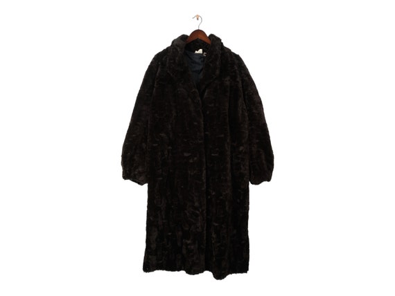 Vintage Fake Fur Coat Size M - Main Image