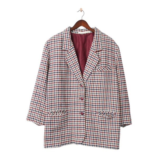 Vintage Today Wolle Check Blazer Größe L-XL