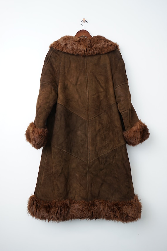 Vintage Real Afghan Sheepskin Heavy Coat Size L Gem