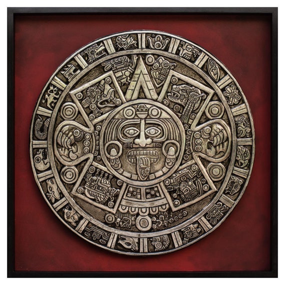 Calendario Azteca Soles. Repujado en aluminio. Hecho a mano. Etsy México