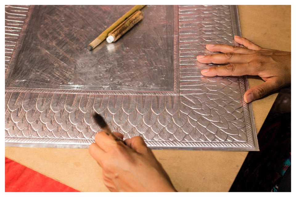 Metal embossing Wall ornaments Mirrow frame Greca Frame Feathers with