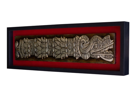 Quetzalcóatl Pajaro-serpiente. Repujado en aluminio. Metal embossing. Aztec art