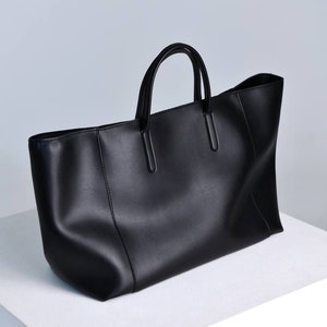 Schwarze Leder Tote, Leder Einkaufstasche, Damen Schultertasche, Damen Leder Geldbörse, Damen Ledertasche, Leder Tragetasche, Tote Ledertasche