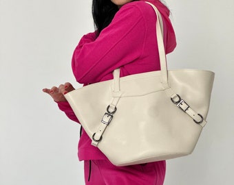 Vegan Leather Tote Bag: Large Eco-Friendly Shopper