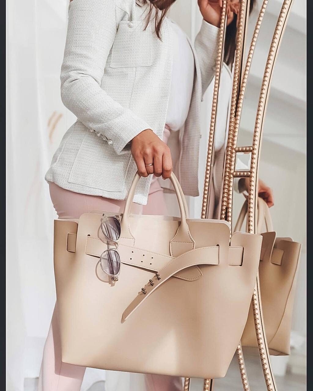 Beige handbags cheap deals