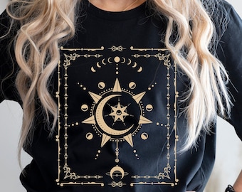 Moon Magic Tarot Shirt, Tarot Shirt Women, Tarot Clothing, Tarot Card Shirt, Witchy Shirt, Alt Shirt, Dark Academia, Indie Shirt, Mystical