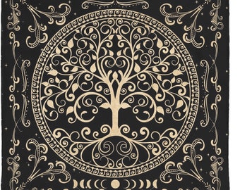 Tree Of Life Altar Cloth Alter Cloth Tarot Cloth Tarot Cloth For Spread Tarot Wrap Tarot Reading Cloth Altar Decor Witchy Decor Witch Decor