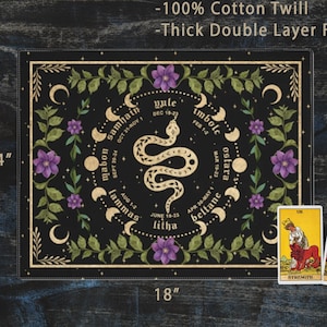 Wheel of the Year Altar Cloth Wiccan Altar Small Alter Cloth Pagan Altar Decor Tarot Cloth Tarot Cloth for Spread Tarot Reading Cloth