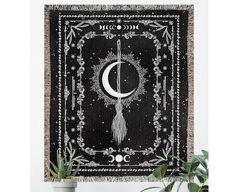 Witch Blanket Witchy Blanket Woven Throw Witchy Wiccan Altar Blanket Witch Bedding Witchy Bedding Witchy Woven Tapestry Blanket Witchy Decor