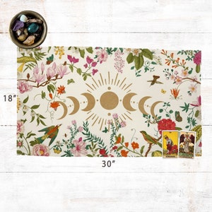Cottagecore Moon Phase Altar Cloth Alter Cloth Tarot Cloth Tarot Mat Altar Decor Tarot Cloth for Spread Witchy Decor Witchy Gifts Witch Gift
