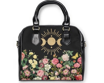 Triple Moon Cottagecore Bag Witchy Purses Witch Purse Witchy Bag Witch Bag Vintage Floral Gothic Bag Cottage Core Bag Witchy Accessories