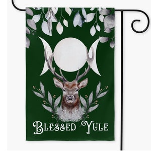 Yule Garden Flag Yule Decor Yule Altar Decor Wiccan Decor Witchy Decor Pagan Decor Alter Decor Green Witch Decor Yule Gifts Yule Decorations