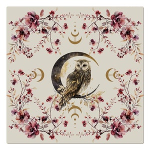 Mystical Owl Altar Cloth Alter Cloth Tarot Cloth Tarot Cloth For Spread Tarot Reading Cloth Tarot Mat Altar Decor Witchy Witch Altar Cloth