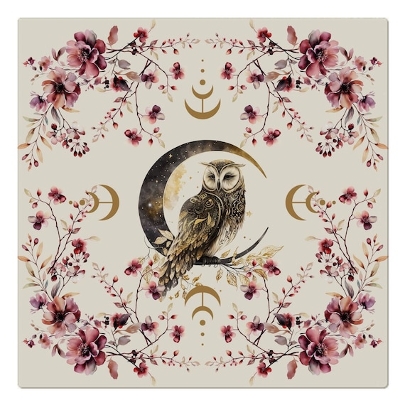 Mystical Owl Altar Cloth Alter Cloth Tarot Cloth Tarot Cloth For Spread Tarot Reading Cloth Tarot Mat Altar Decor Witchy Witch Altar Cloth