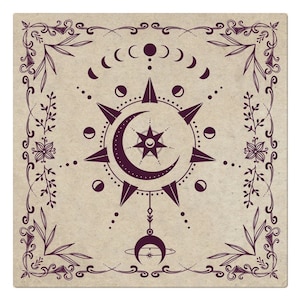 Moon Magic Altar Cloth Alter Cloth Tarot Cloth Tarot Cloth For Spread Tarot Reading Cloth Altar Decor Witchy Pagan Decor Witch Altar Cloth