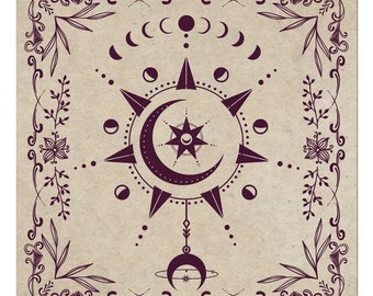 Moon Magic Altar Cloth Alter Cloth Tarot Cloth Tarot Cloth For Spread Tarot Reading Cloth Altar Decor Witchy Pagan Decor Witch Altar Cloth
