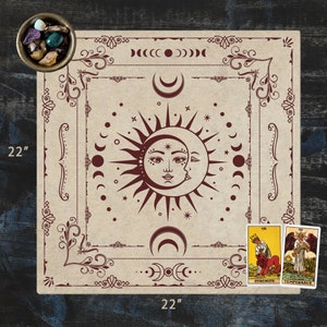 Sun Moon Altar Cloth Alter Cloth Tarot Cloth Tarot Cloth For Spread Tarot Reading Cloth Altar Decor Witchy Pagan Decor Witch Altar Cloth