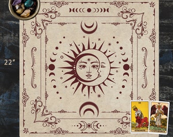 Sun Moon Altar Cloth Alter Cloth Tarot Cloth Tarot Cloth For Spread Tarot Reading Cloth Altar Decor Witchy Pagan Decor Witch Altar Cloth