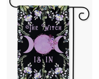 Witch Garden Flag Witchy Decor Green Witch Decor Witchy Garden Flag Witch Garden Decor Witchy Wall Decor Witchy Home Cottagecore Decor