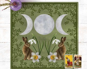 Altar Cloth Alter Cloth Altar Decor Tarot Cloth for Spread Tarot Mat Tarot Reading Cloth Ostara Spring Decor Cottagecore Decor Wiccan Decor