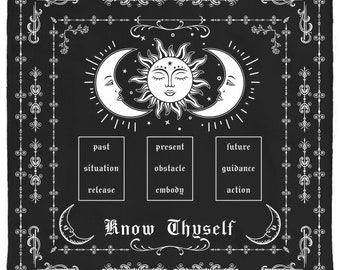 Know Thyself Tarot Spread Cloth Tarot Cloth Tarot Cloth For Spread Tarot Reading Cloth Altar Cloth Alter Cloth Altar Decor Witch Altar Cloth
