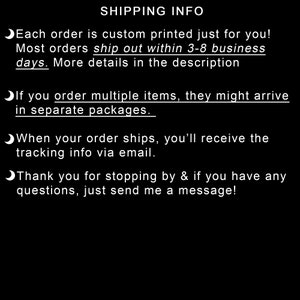 May include: Shipping information for custom printed orders. Most orders ship within 3-8 business days. Orders may arrive in separate packages. Tracking information will be sent via email.