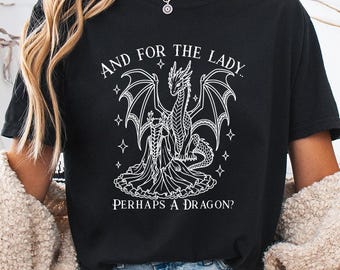 Dragon For The Lady Tee, Feminist Shirt, Sarcastic Shirt, Witchy Meme Shirt, Witchy Clothing, Witch Aesthetic, Witch Clothes, Book Tee
