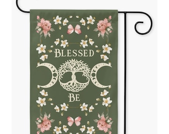 Blessed Be Garden Flag Witchy Decor Green Witch Decor Witchy Garden Flag Witch Garden Decor Witchy Wall Decor Witchy Home Cottagecore Decor