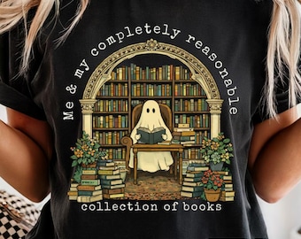 Ghost Reading Shirt, Book Lover Gift, Cute Spooky Literary Tee, Bookworm Apparel, Library Lover Shirt, Book Lover Shirt, Fantasy Book Lover