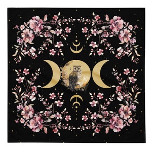 Mystical Owl Moon Altar Cloth Alter Cloth Altar Decor Tarot Cloth Tarot Spread Cloth Tarot Reading Cloth Tarot Mat Witchy Cottagecore Decor