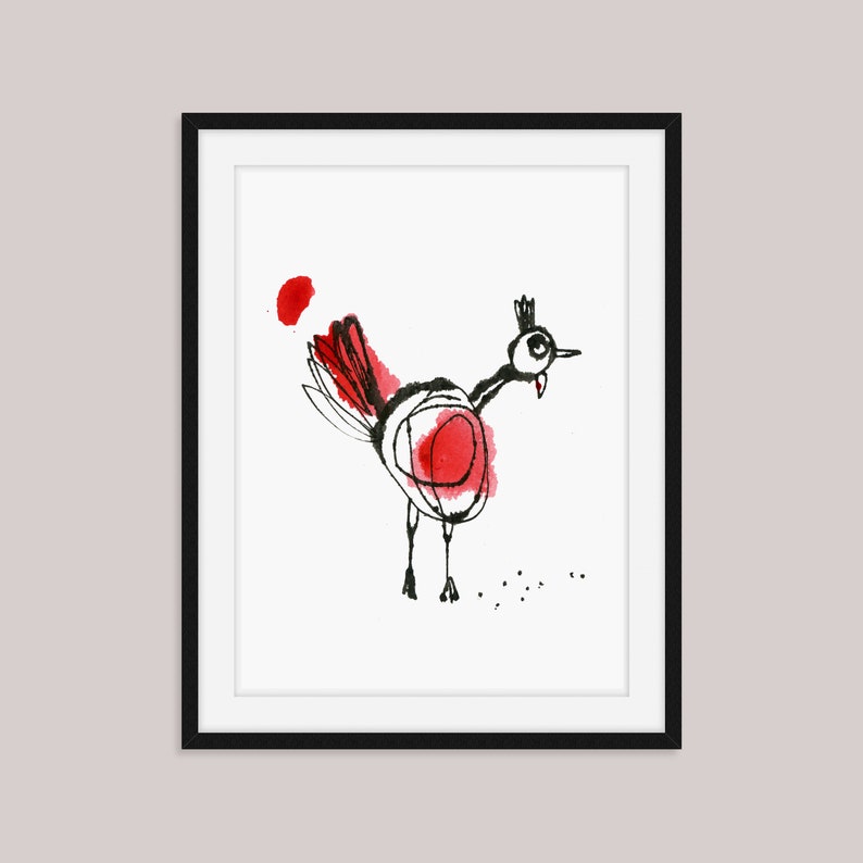 Funny Chicken Art, Digital Download Kitchen Art, Whimsical Farm Art